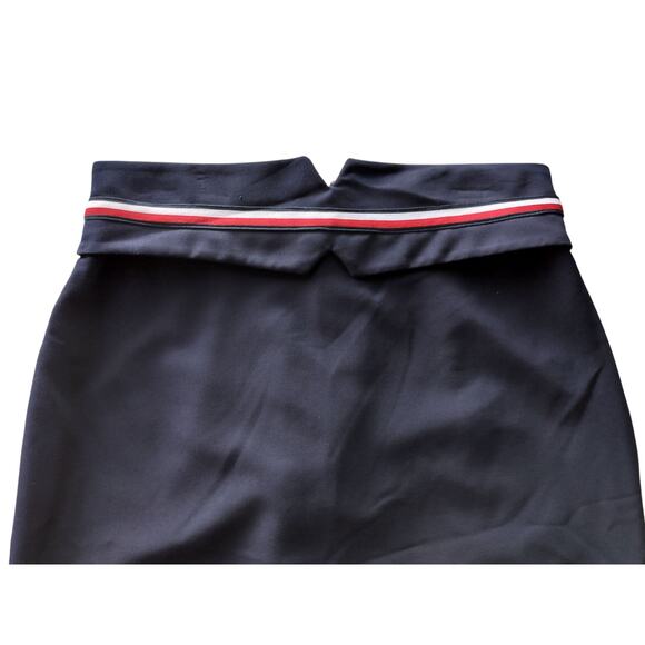 New Tommy Hilfiger Women's Navy Blue Midi Skirt Red White Stripes at Waist Sz 6 - Picture 3 of 11